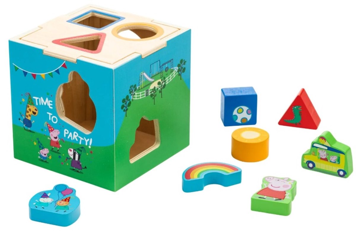 Peppa Pig Houten Educatief Motoriek Speelgoed | Sorteerdoos met Vormen